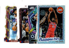 4 count lot mixed Joel Embiid Cards with Cosmic & Topps Mojo Silver Pack Insert