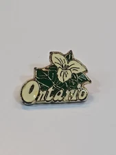 Ontario Canada White Trillium Flower Souvenir Lapel Pin Small Size 