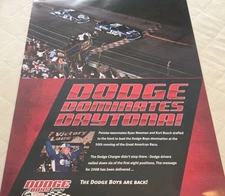 c 2008 DODGE DOMINATES DAYTONA POSTER 24 x 36" NEWMAN & BUSCH EXCELLENT COND