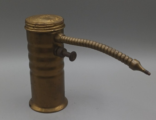 Vintage Eagle No. 66 Brass Finger Pump Oil Can w/ 6" Flexible Spout