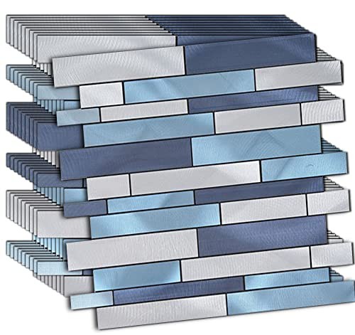 10 Sheets Peel and Stick Backsplash Tile for Kitchen, Self blue series - Bild 2 von 6