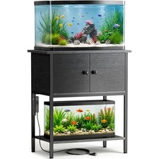 20-29-30 Gallon Fish Tank Stand with Power Outlets, Metal Frame Aquarium Stand