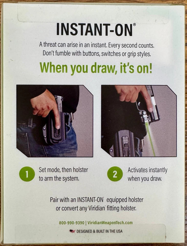 Mira láser verde Viridian C5L y luz táctica clase 3R ≤5 mW/encendido instantáneo/negro Foto 4 de 4