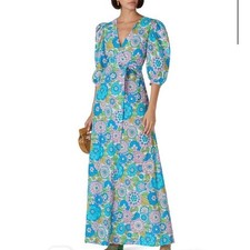 Dodo Bar Or Printed Floral Kate Maxi Wrap Dress Boho Retro XS