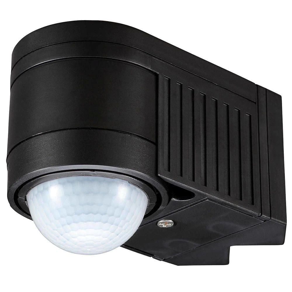 Litecraft Luton 360° Black Corner Mount Outdoor Standalone PIR Motion Sensor