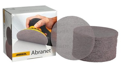 Mirka Abranet Sanding Discs 6 Inch P120 Dust Free Hook And Loop 50 Pack