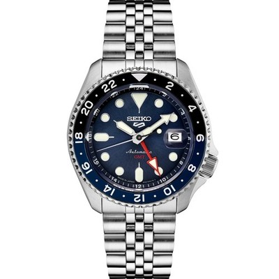 Seiko 5 Sports Automatic GMT Blue Dial Stainless Steel Men's Watch SSK003