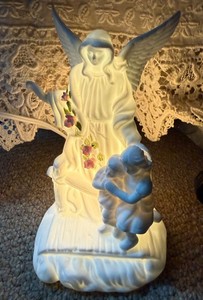 Roman Touch of Rose Ceramic Night light Guardian Angel Lamp