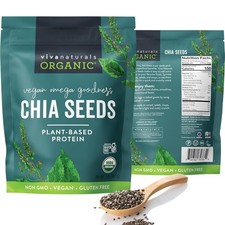 Viva Naturals Organic Chia Seeds, 2 lb 907 g   Plant-Based Omega-3 and Vegan P