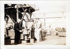 WW2 Photo of Sailors and Officers Working on Ship Deck