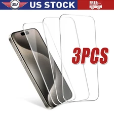 3X Tempered Glass Screen Protector For iPhone 15 14 13 12 11 Pro Max XS XR 8 LOT