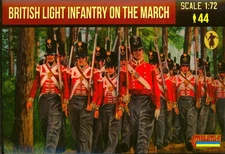 Strelets Models 1/72 NAPOLEONIC BRITISH LIGHT INFANTRY ON THE MARCH Figure Set