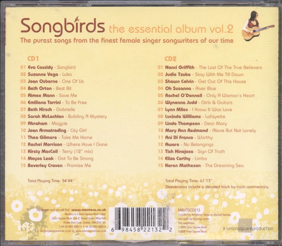 Various Artists Songbirds : the Essential Album Vol. 2 double CD UK Manteca 2002 - Bild 2 von 2