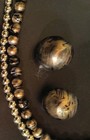 Vintage Chinese Tigers Eye Beaded Double Brown Necklace Pearl Earring  Clasp 23” — photo 5