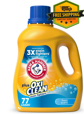 #ad ARM amp; HAMMER Plus OxiClean Liquid Laundry Detergent Fresh Scent 77 Loads $12.99