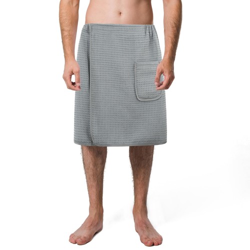 Quick Dry Microfiber Waffle Bath Towel Body Wrap for Men, One Size - 20 in. L...