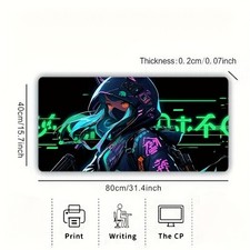 40 90cmAnime 2D Girl High-Definition Mouse Pad, Non-Slip Durable Rubber Material