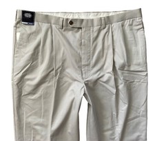 Roundtree  Yorke Pants Travel Smart Classic Fit Stone Pleated  Cuffed 38 x 36