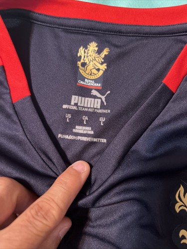 RCB (Royal Challengers Bangalore) AUTHENTIC Cricket IPL Player Jersey Puma sz L - Picture 3 of 6