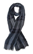 Foulard chèche viscose pour homme bleu et gris 180 x 80 cm.