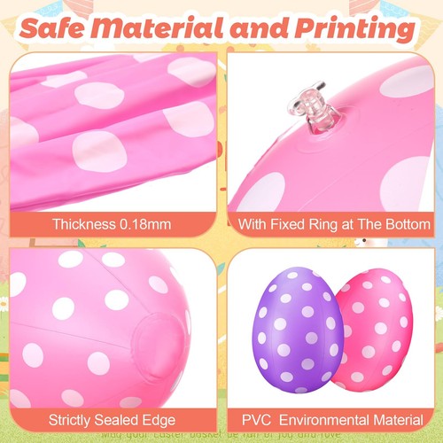 12 Pack Inflatable Easter Eggs Decorations Easter Inflatables Outdoor Decor K... - Picture 4 of 7