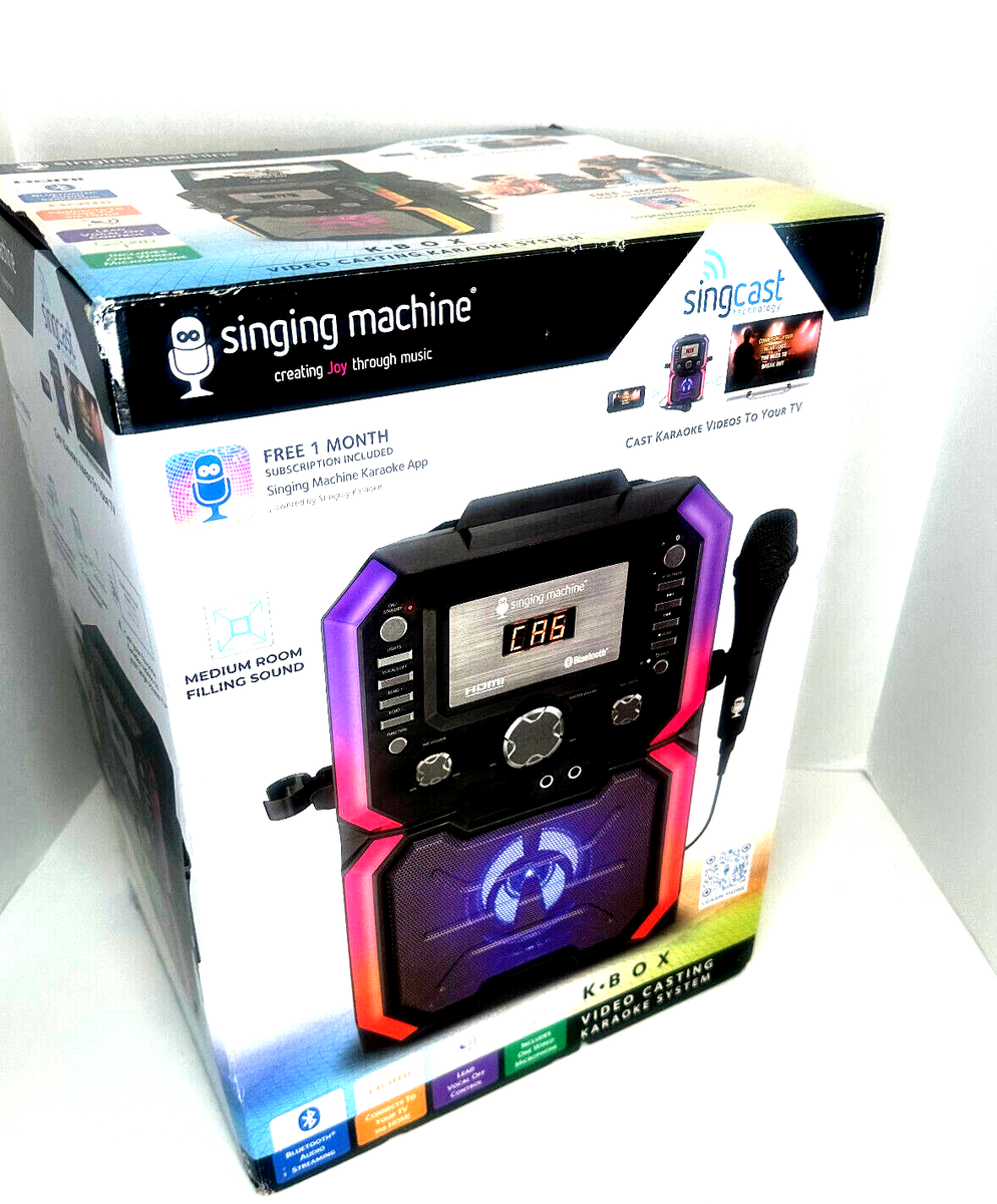 Singing Machine SingCast K-Box Karaoke Cast to TV with Month Subscription  NEW