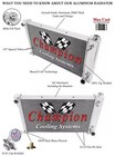 1967 -72 Chevy Truck Champion Cooling Systems Cc369 Radiator 3 Row Aluminum Dr