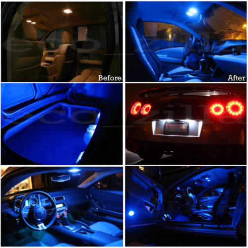 Fits 2010-2015 Chevrolet Camaro BLUE LED Interior Light Accessories Kit 4 Bulbs - Picture 2 of 11
