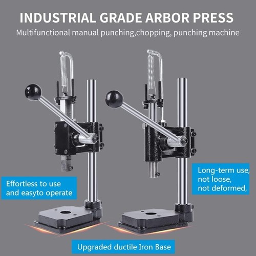 AOOK Leather Hole Puncher Manual Punch Arbor Press & Iron Base for DIY Parts - Picture 3 of 5