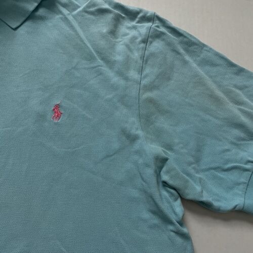 Polo Ralph Lauren Hemd Herren 2XB Blau Poloshirt Rosa Pony Piqué - Bild 3 von 9