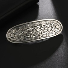 Silver Vintge French Barrettes for Women Girls Celtic Hair Clips Hair Accessory