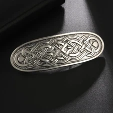 Silver Vintge French Barrettes for Women Girls Celtic Hair Clips Hair Accessory