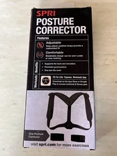 SPRI Back Posture Corrector Brace in Black One-Size Fitness/Recovery New in Box