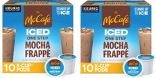 McCafe Iced Mocha Frappe One Step Coffee K-Cup Pods 10 Count 2 Boxes 