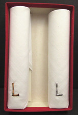 2 Men's Monogrammed "L   Handkerchiefs Permanent Press