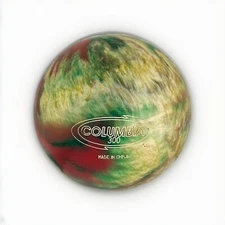 Vintage Columbia 300 WD Bowling Ball 12Lb 8” Green/Glitter/Brick Red With Bag