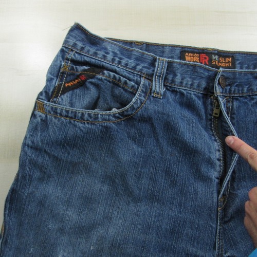 Ariat Jeans Mens 38x32 (Actual 36x30) Blue FR Fire Resistant M5 Slim Straight - 第 9/24 張圖片