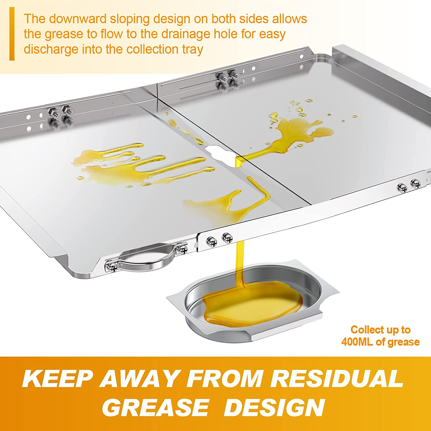 Grease Tray with Catch Pan for Dyna Glo Grill Parts, Universal Drip Pan