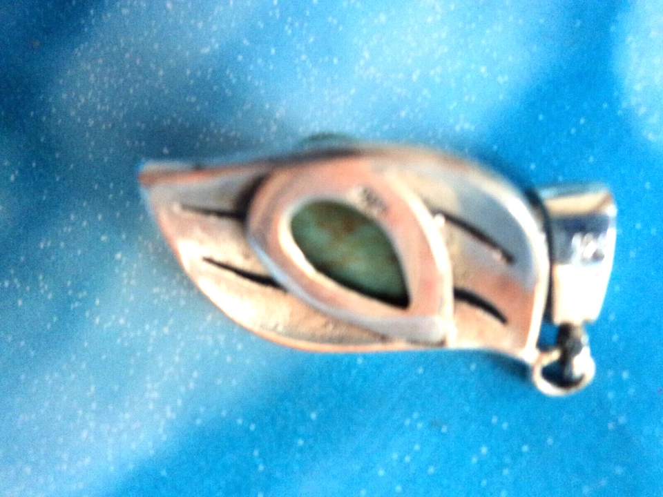 PARURE ORECCHINI +PENDENTE ARGENTO 925 MARCASSITE E TURCHESE STRIATO - Immagine 4 di 4