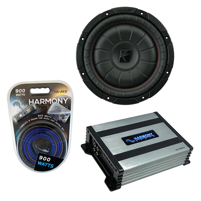 Kicker 43CVT102 10'' Sub CompVT CVT10 400 Watt Subwoofer & Harmony HA-A400.1 Amp