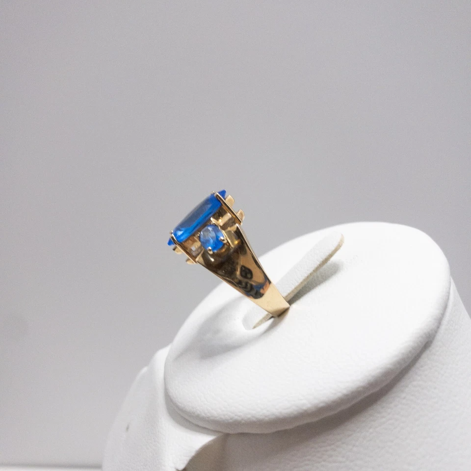 Anillo Tanzanita 10K Azul Real Corte Marquesa Cóctel Talla 6 Caspio Internacional Foto 3 de 4