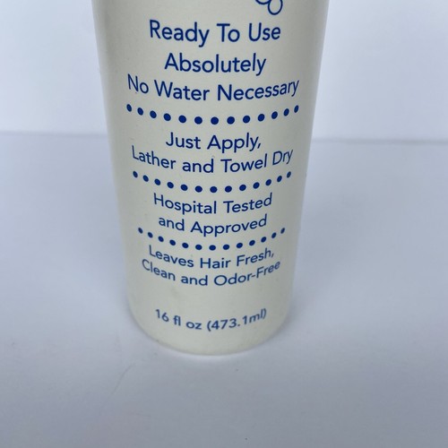 No Rinse Shampoo 16 oz Rinse Free New No Seal Healthcare Squeeze Bottle - Picture 2 of 4