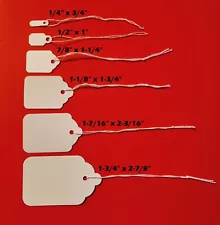 100 pcs White Paper Price Tags, Jewelry Price Tags with String attached 