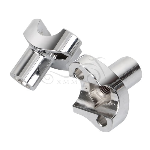 Chrome 2" Straight Handlebar Risers For Harley 1" Bar Sportster 1200 883 Dyna - Picture 18 of 20