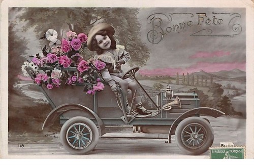 Fest- Andere - Nr. 75066 - Bonne Fête - Kleines Mädchen Zur Lenkrad Auto