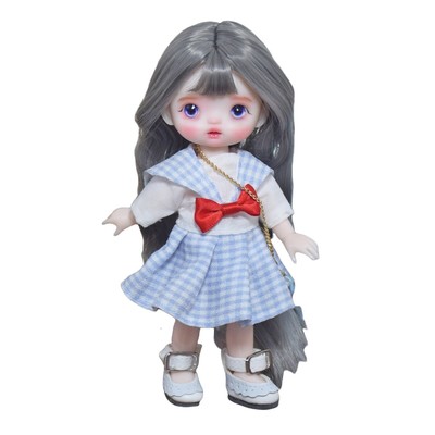 Cute Girl Doll Mini 6 Inch Height Doll Full Set Outfits Free Face Makeup Toys