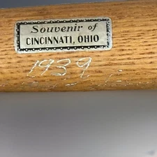 Vintage 1939 World Series Souvenir Wood Mini Bat.  Junior Brand Boy - Very Nice!