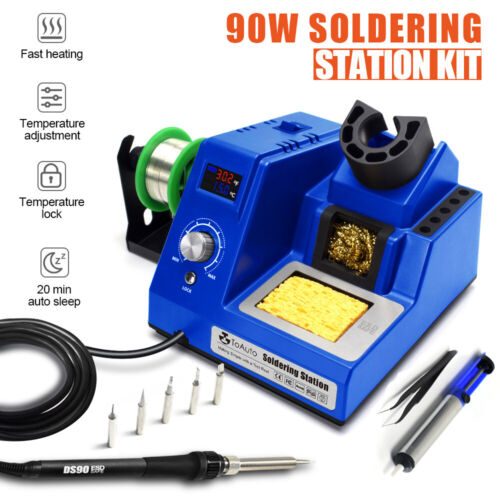 90W 110V SMD Rework Soldering Station Iron Kit Welding Tool Digital LED Display - Afbeelding 1 van 11