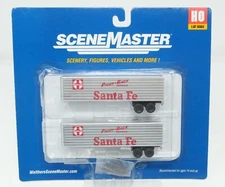 Walthers SceneMaster 949-2401, Santa Fe Flute Sided 35' Trailer 2-Pack, HO Scale