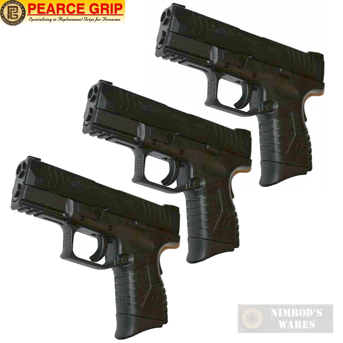 THREE Pearce Grip PG-XDM Springfield XDM Compact Ser. Grip